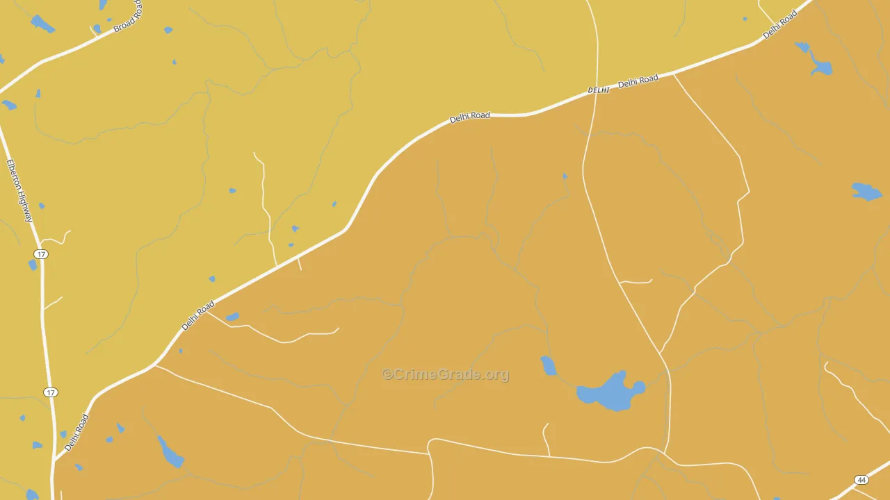 Delhi, GA Map of Theft Rates