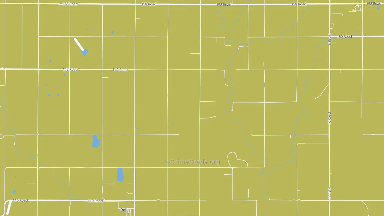 Delia, KS Map of Theft Rates