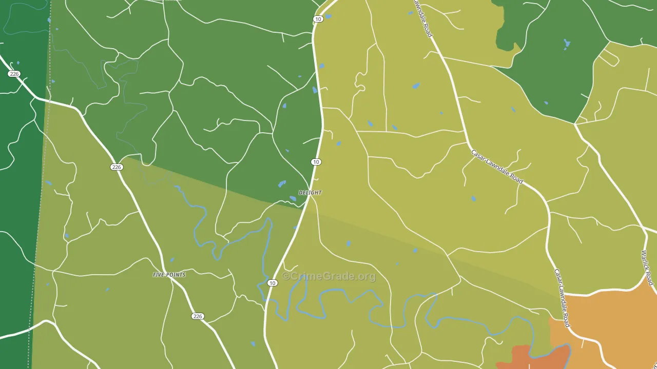 Delight, NC Map of Theft Rates