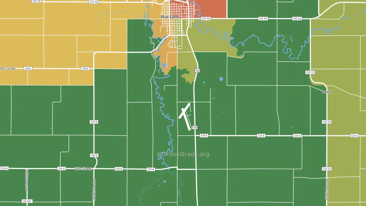 Dell, MN Map of Theft Rates