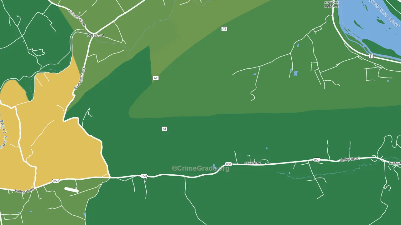 Dellville, PA Map of Theft Rates