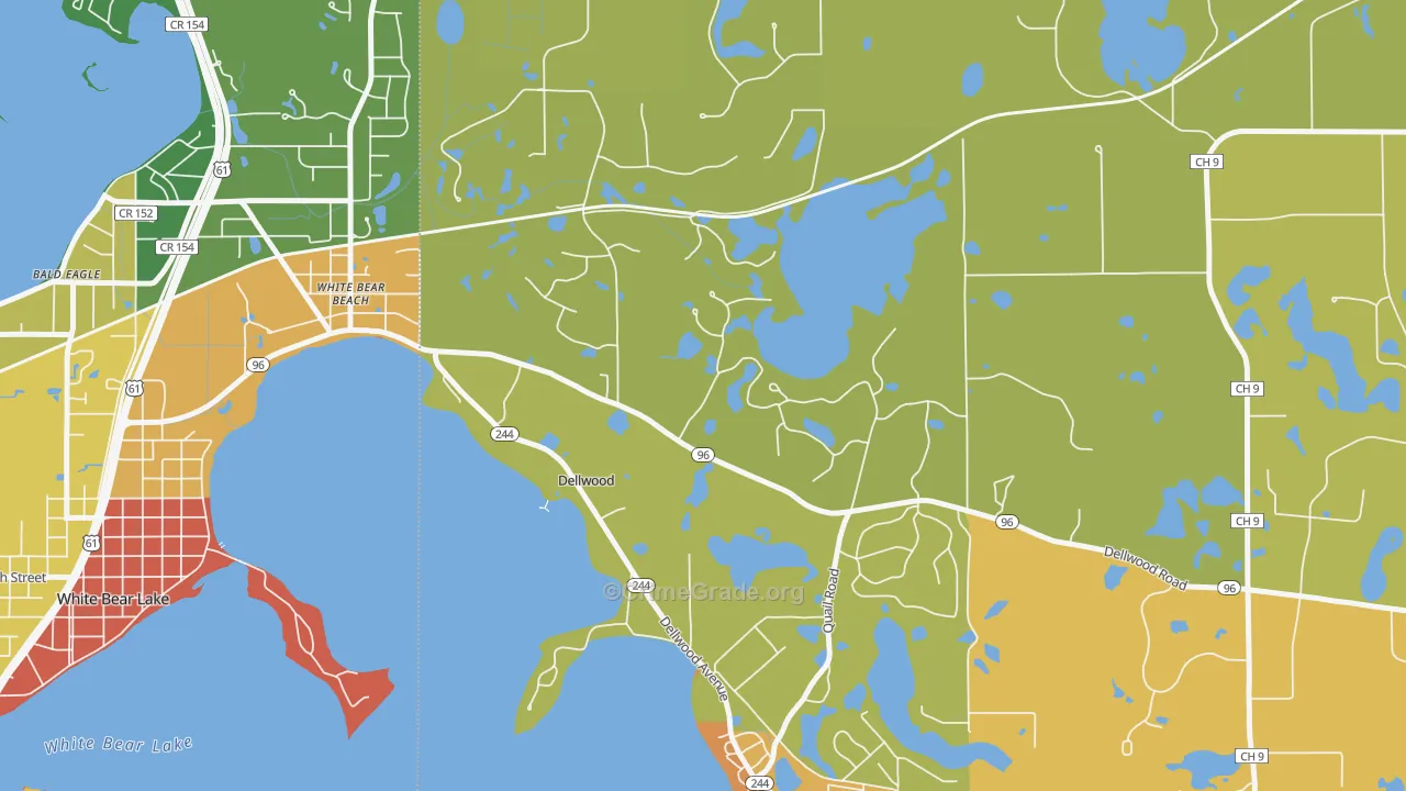 Dellwood, MN Map of Theft Rates