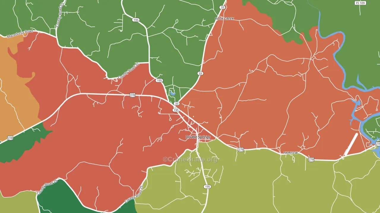 Delmar, AL Map of Theft Rates