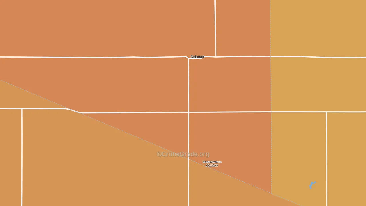 Delmont, SD Map of Theft Rates