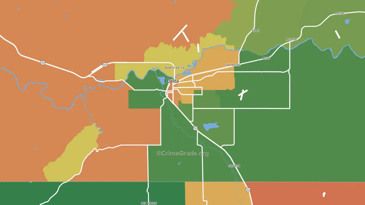 Delta, CO Map of Theft Rates
