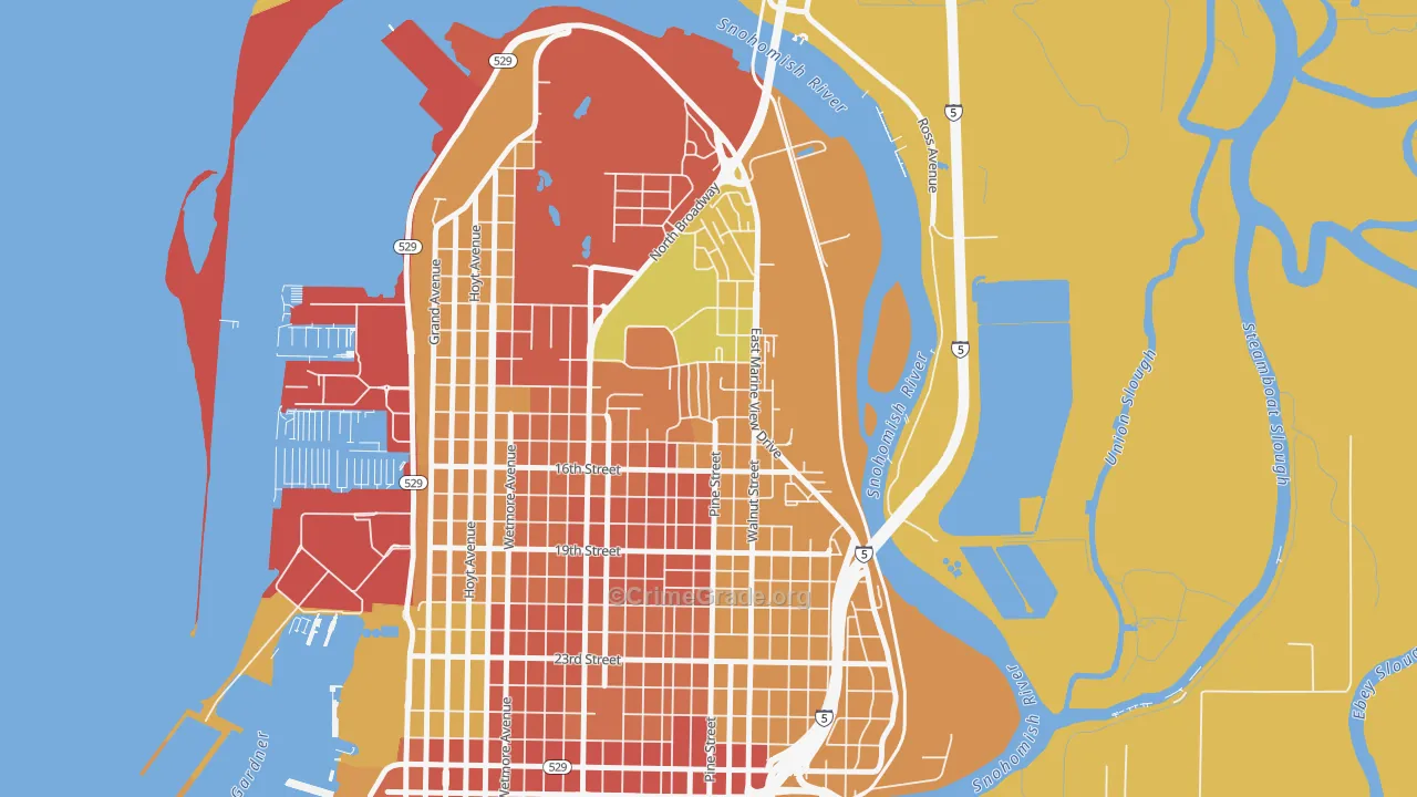 Delta, Everett, WA Map of Theft Rates