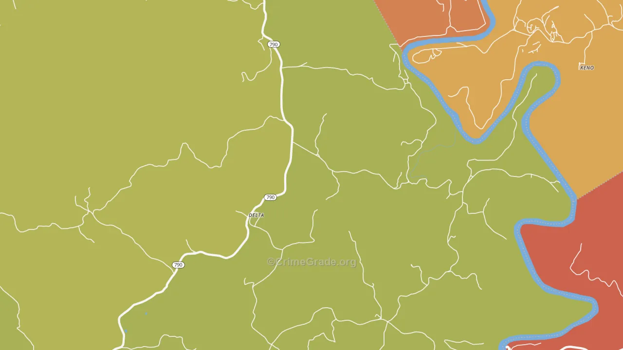 Delta, KY Map of Theft Rates