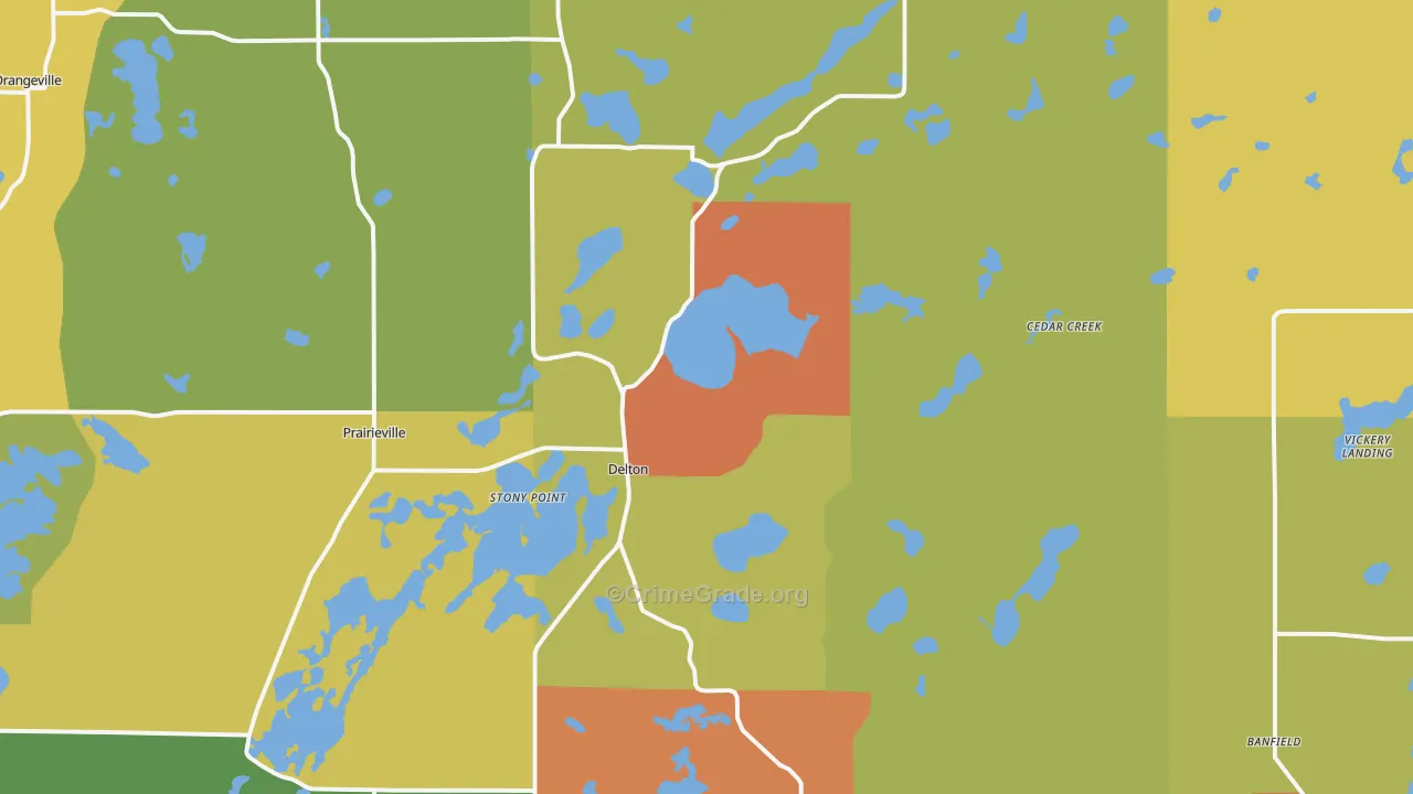 Delton, MI Map of Theft Rates