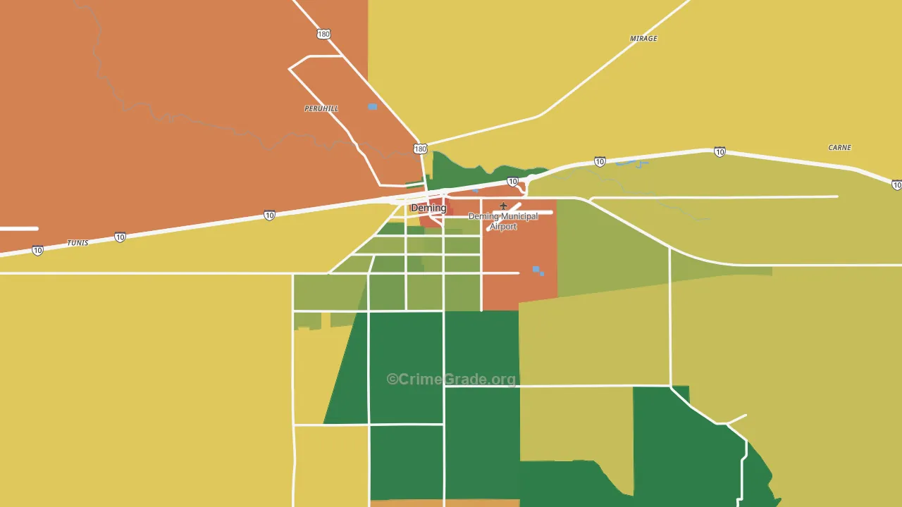 Deming, NM Map of Theft Rates