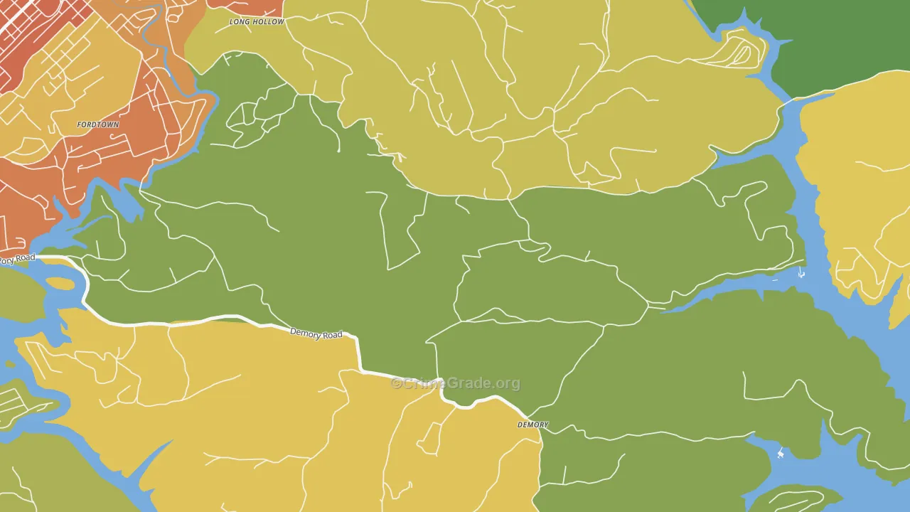 DeMory, TN Map of Theft Rates