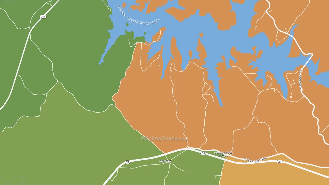 Dempsey, AL Map of Theft Rates