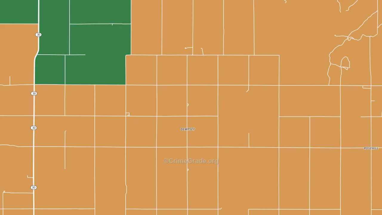 Dempsey, OK Map of Theft Rates
