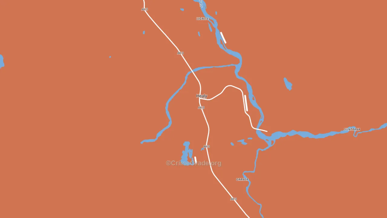 Denali Borough, AK Map of Theft Rates