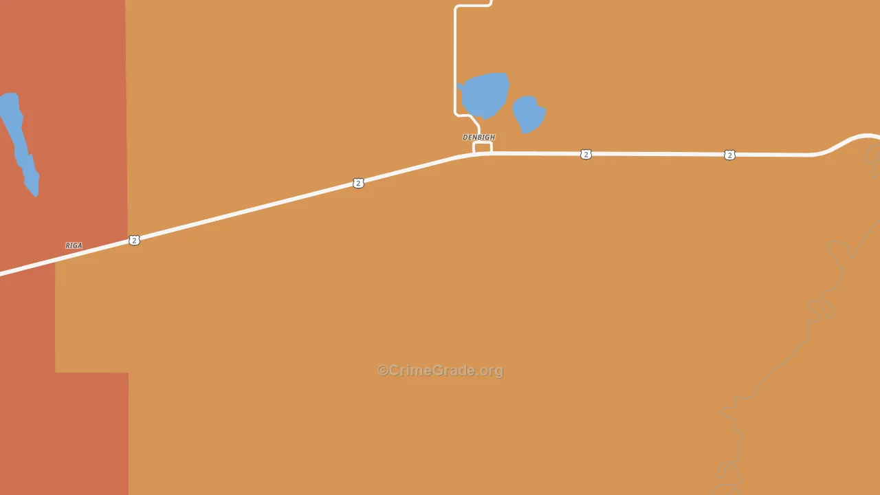 Denbigh, ND Map of Theft Rates