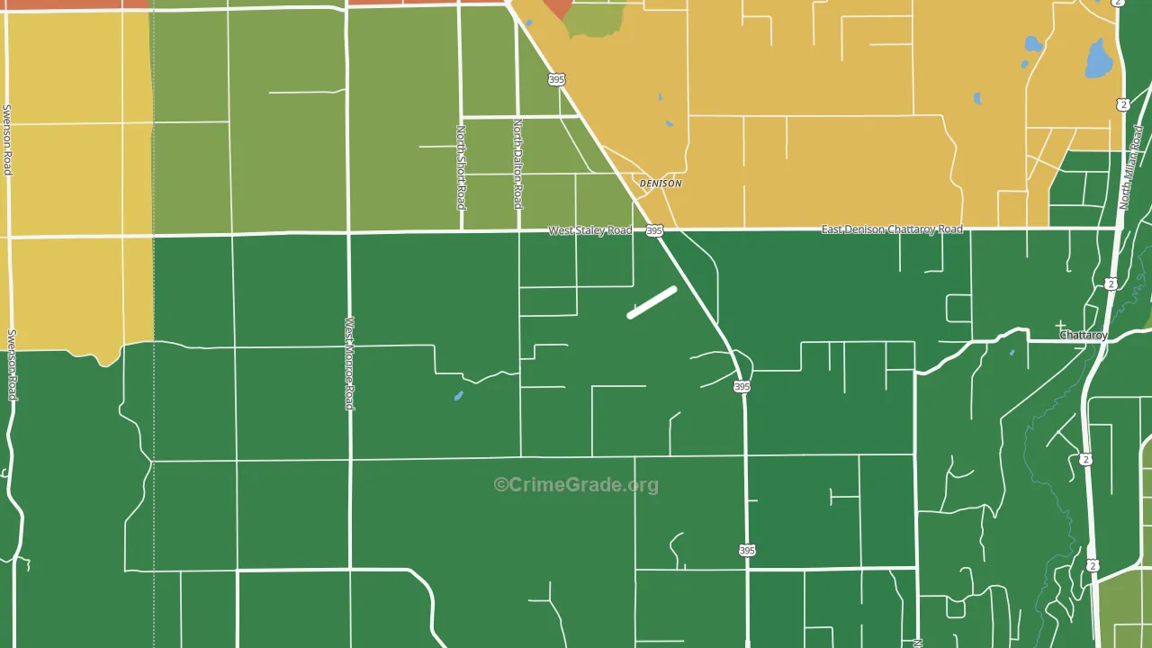 Denison, WA Map of Theft Rates