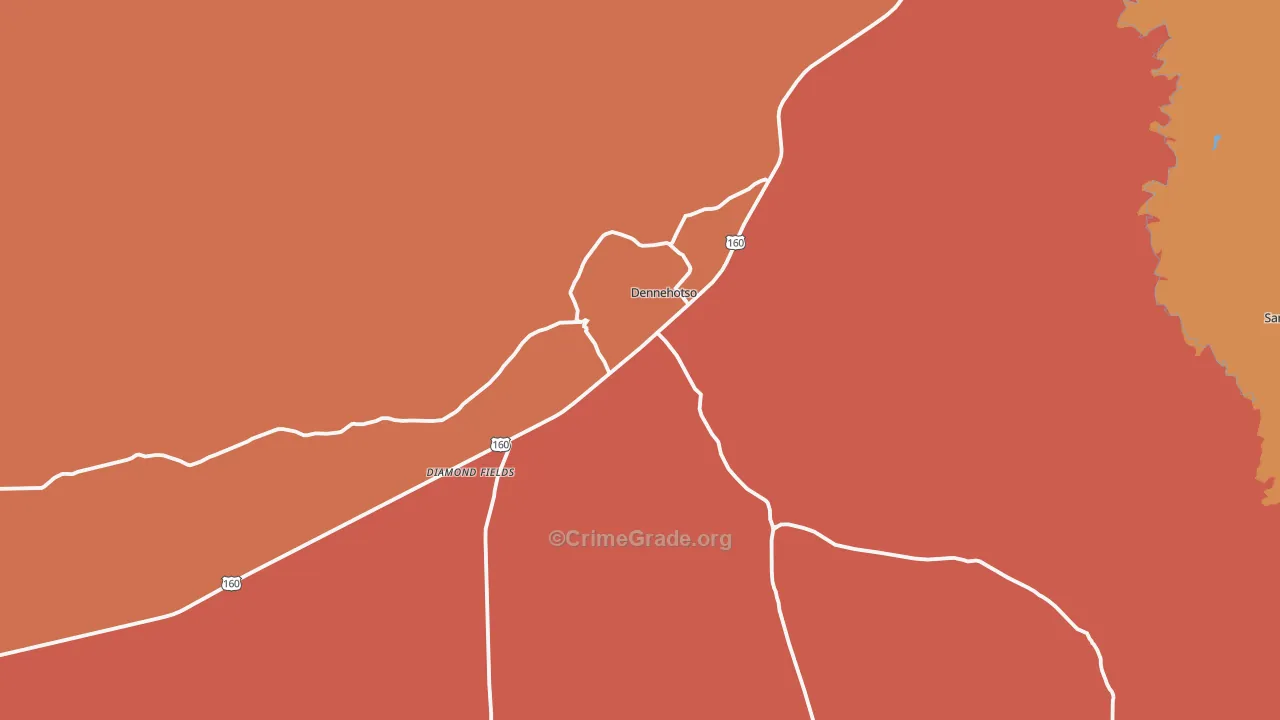 Dennehotso, AZ Map of Theft Rates