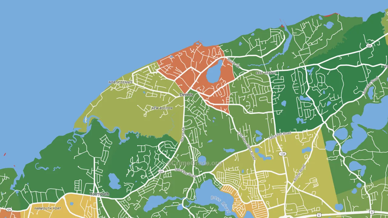 Dennis, MA Map of Theft Rates