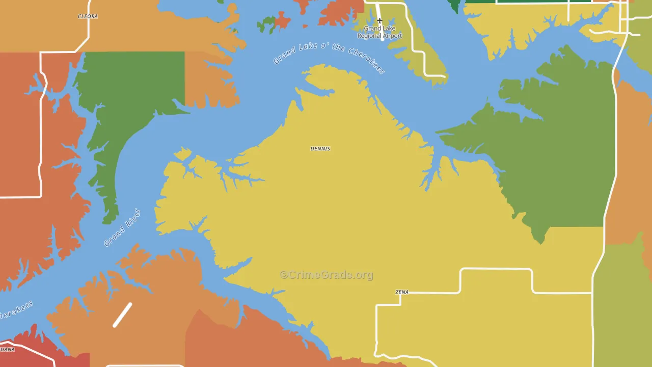 Dennis, OK Map of Theft Rates