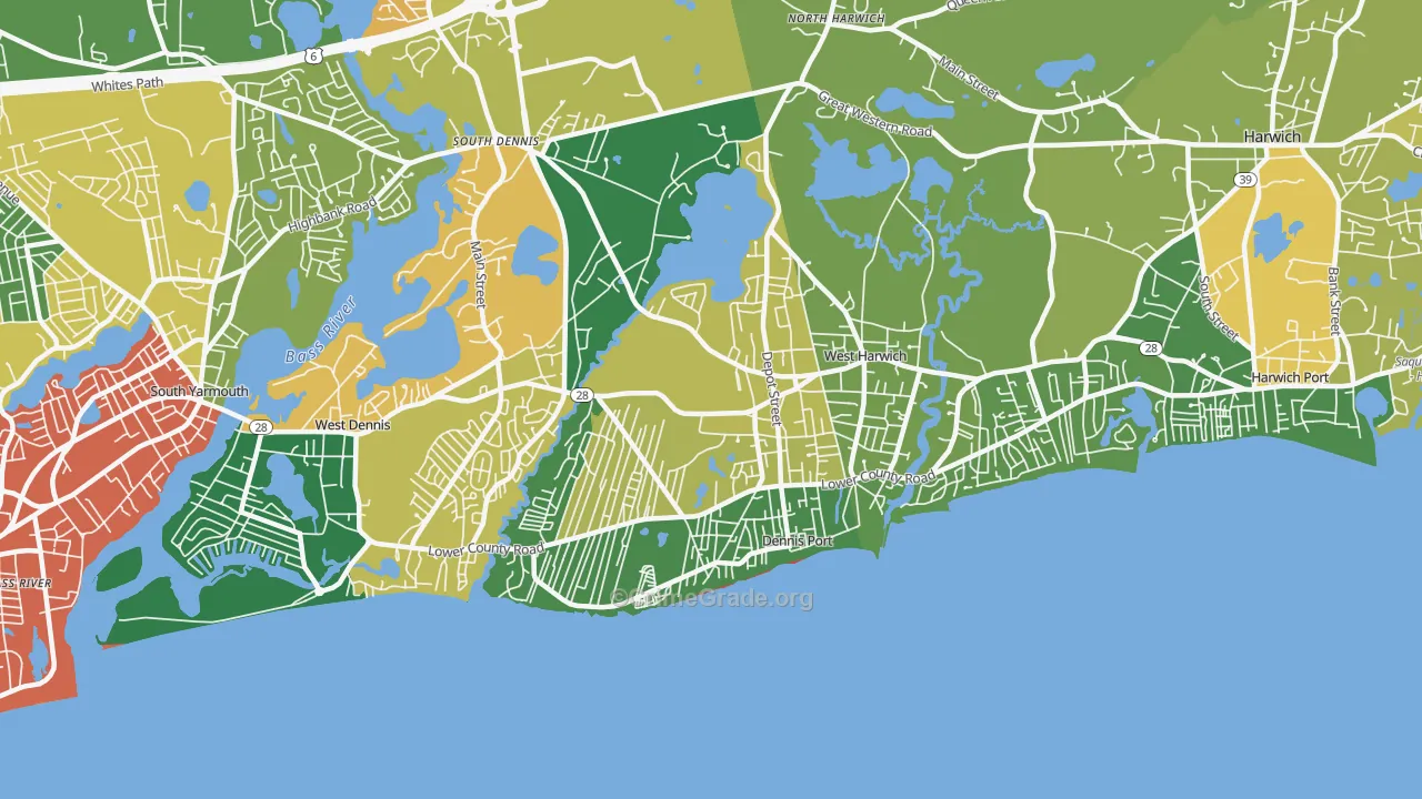 Dennis Port, MA Map of Theft Rates