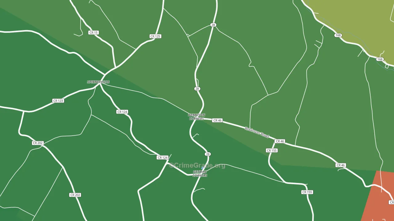 Dennison Corners, NY Map of Theft Rates