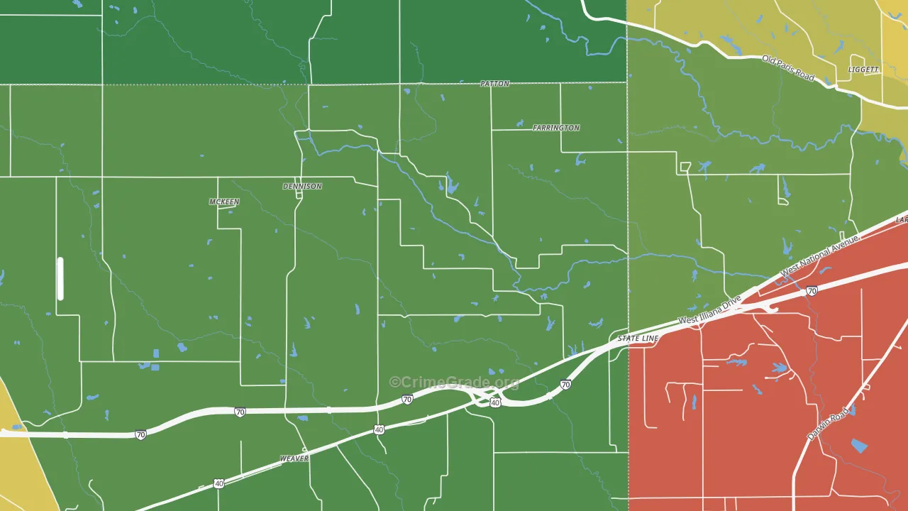 Dennison, IL Map of Theft Rates