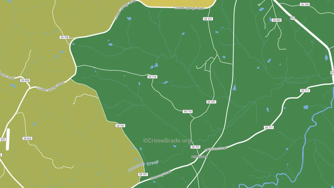 Denniston, VA Map of Theft Rates