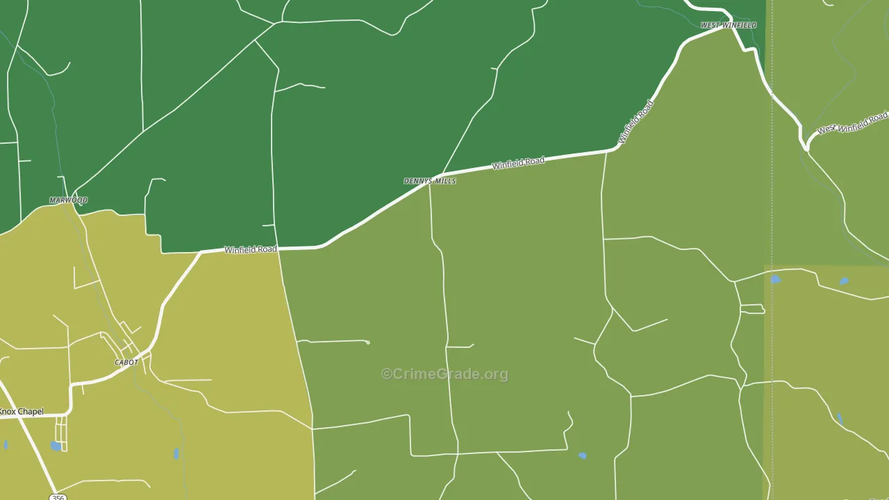 Dennys Mill, PA Map of Theft Rates