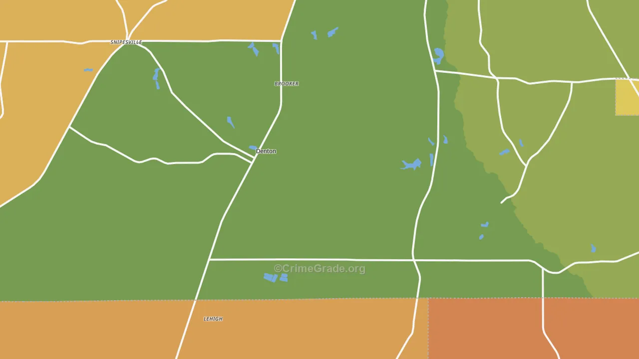 Denton, GA Map of Theft Rates