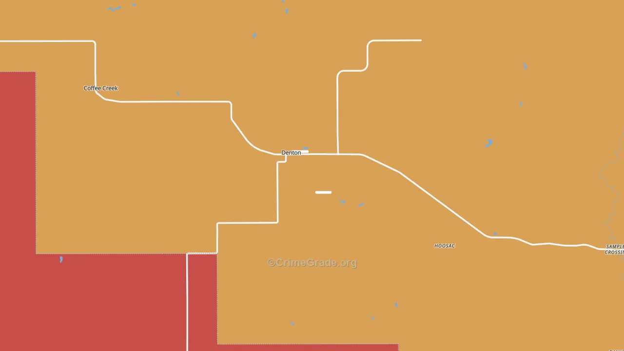 Denton, MT Map of Theft Rates