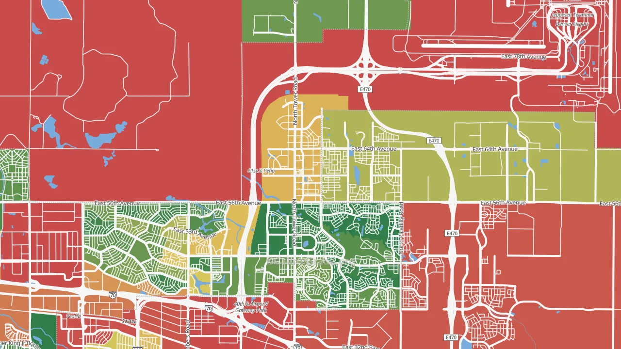 Denver International Airport, Denver, CO Map of Theft Rates