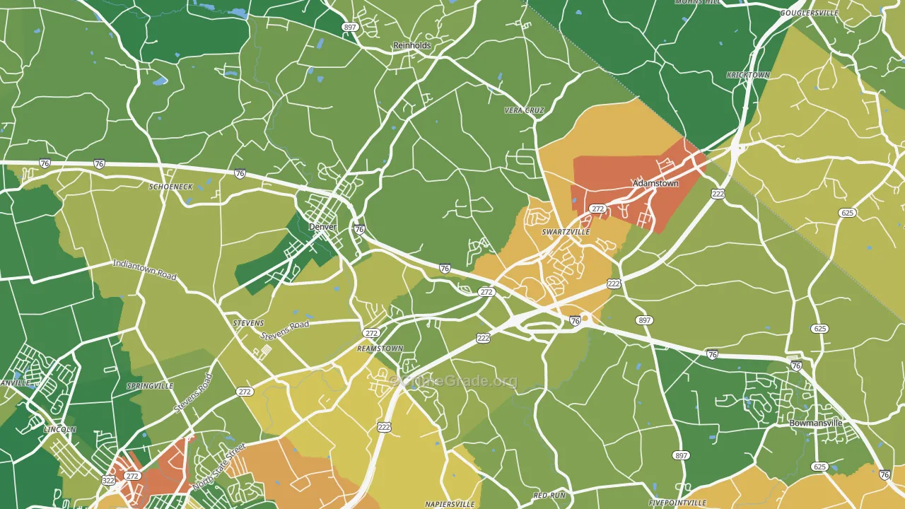 Denver, PA Map of Theft Rates