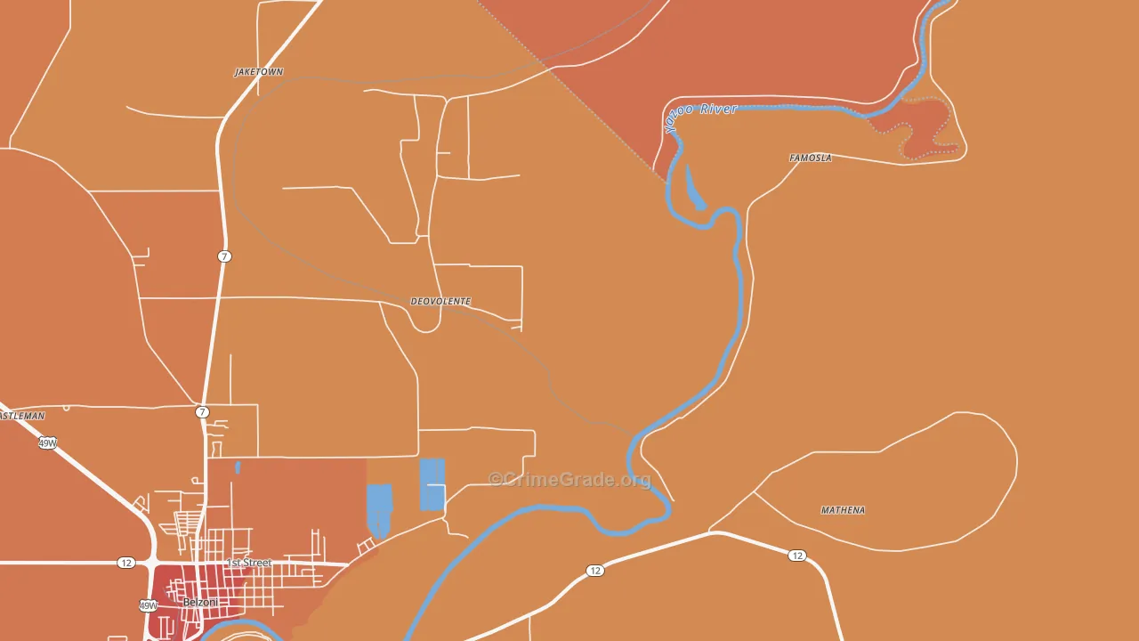 Deovolente, MS Map of Theft Rates