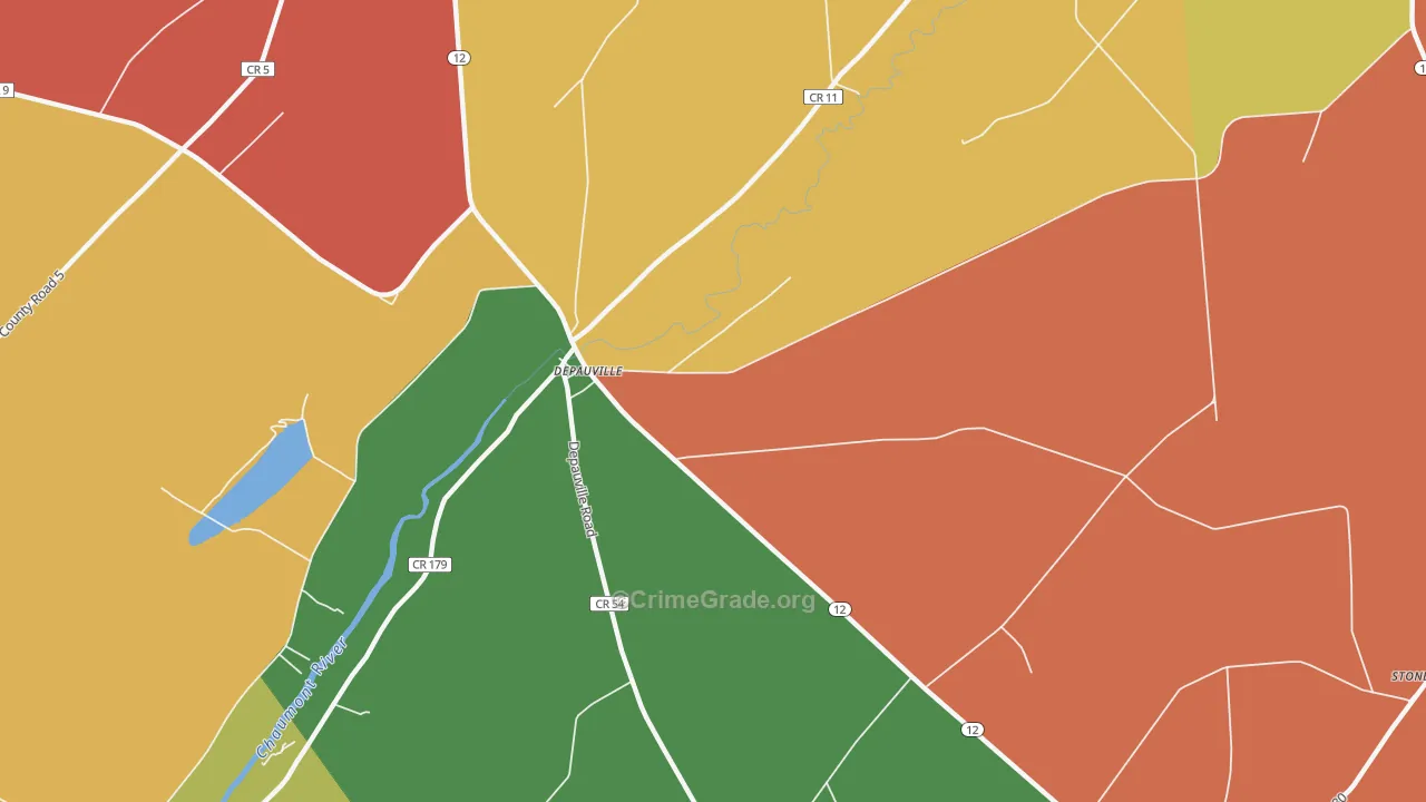 Depauville, NY Map of Theft Rates