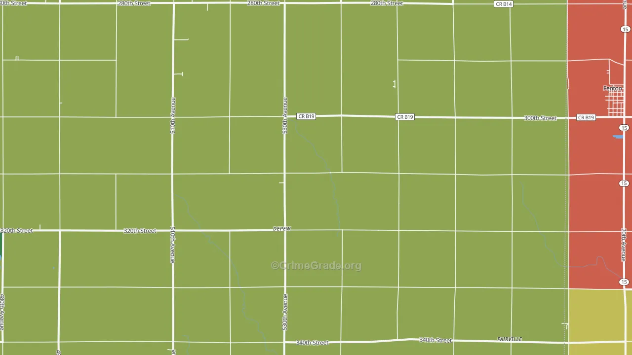 DePew, IA Map of Theft Rates