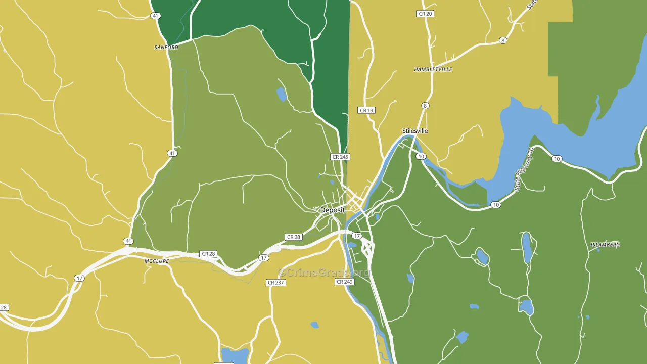 Deposit, NY Map of Theft Rates