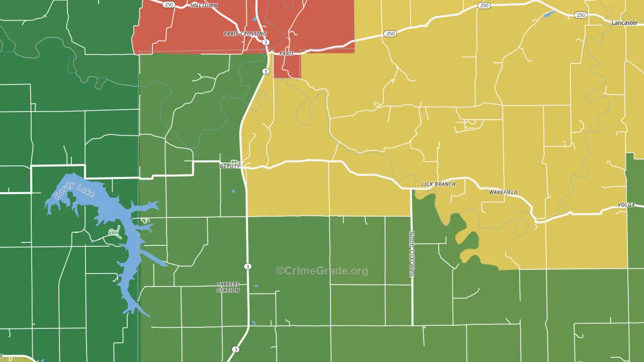 Deputy, IN Map of Theft Rates