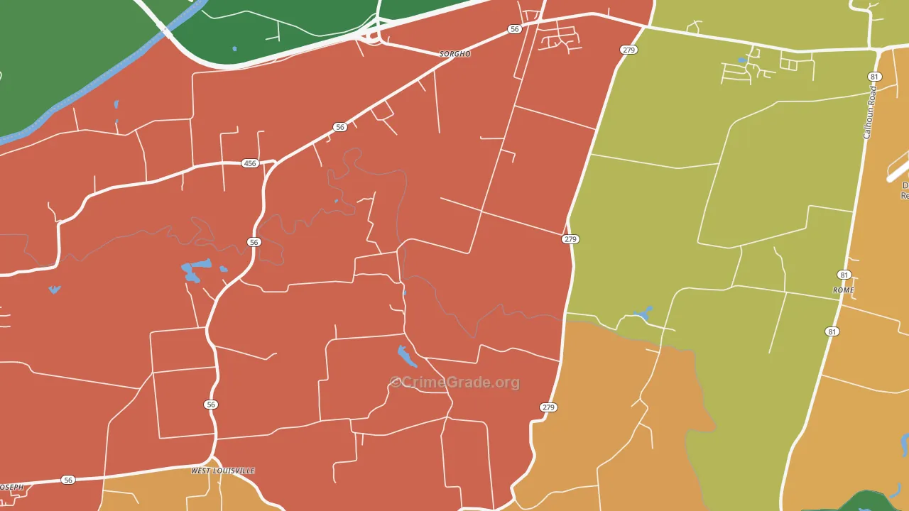 Dermont, KY Map of Theft Rates