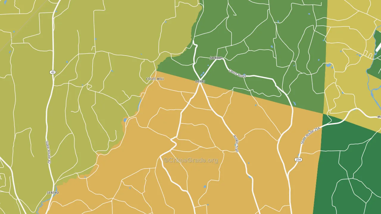 Derrs, PA Map of Theft Rates