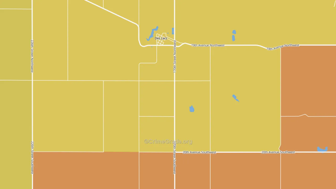 Des Lacs, ND Map of Theft Rates