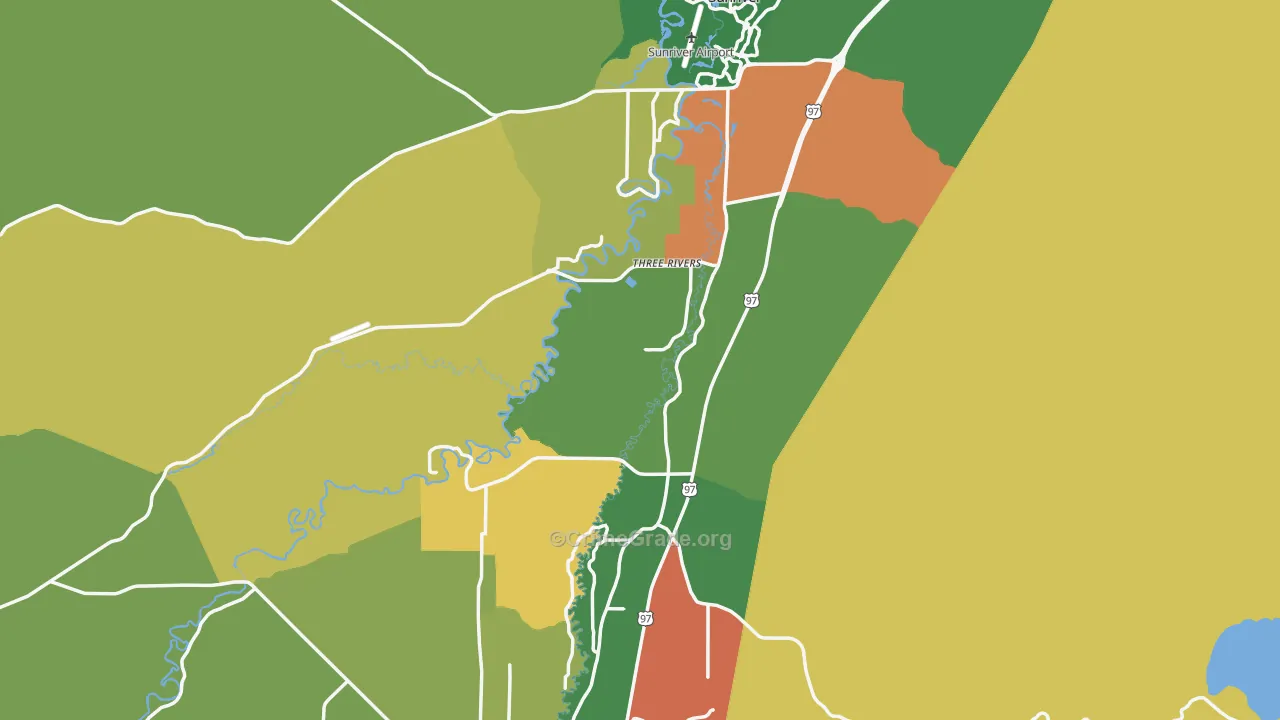 Deschutes, OR Map of Theft Rates