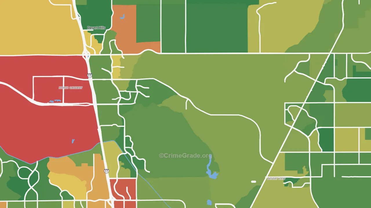Desert Hills, Cave Creek, AZ Map of Theft Rates
