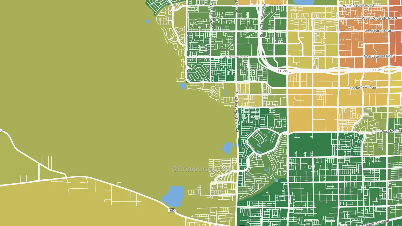 Desert Hills, Las Vegas, NV Map of Theft Rates