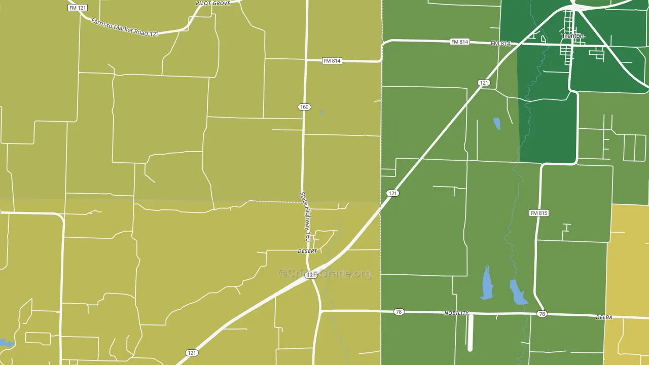 Desert, TX Map of Theft Rates