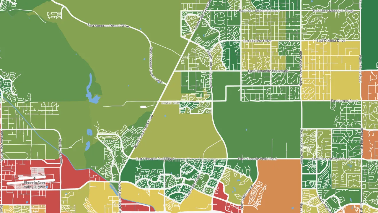 Desert View, Phoenix, AZ Map of Theft Rates