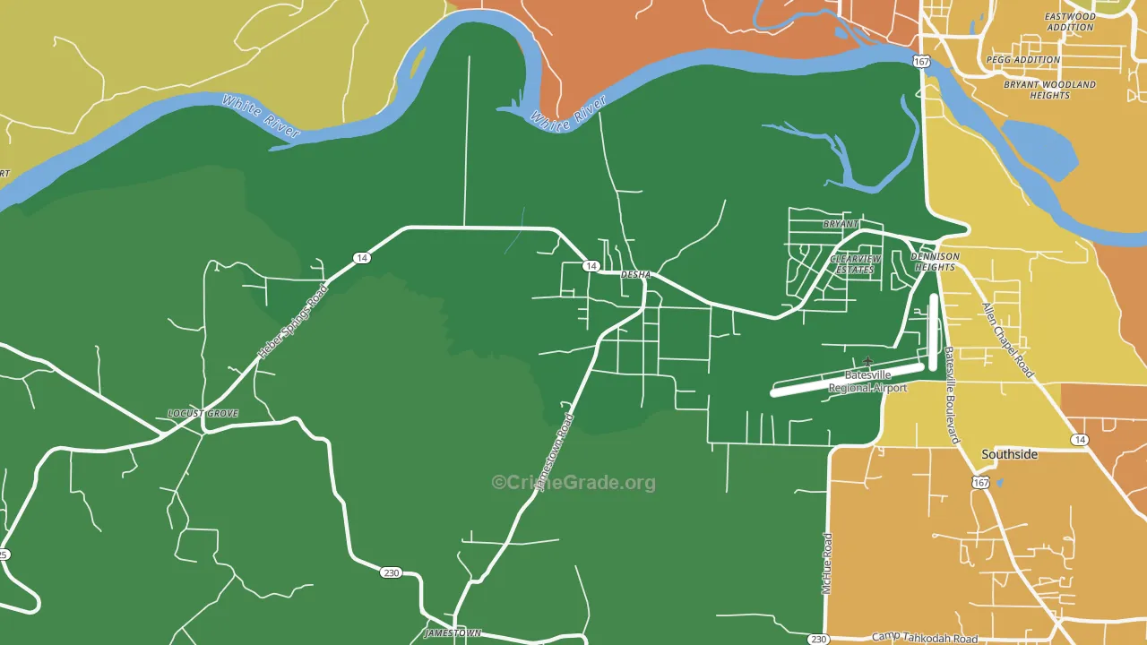 Desha, AR Map of Theft Rates