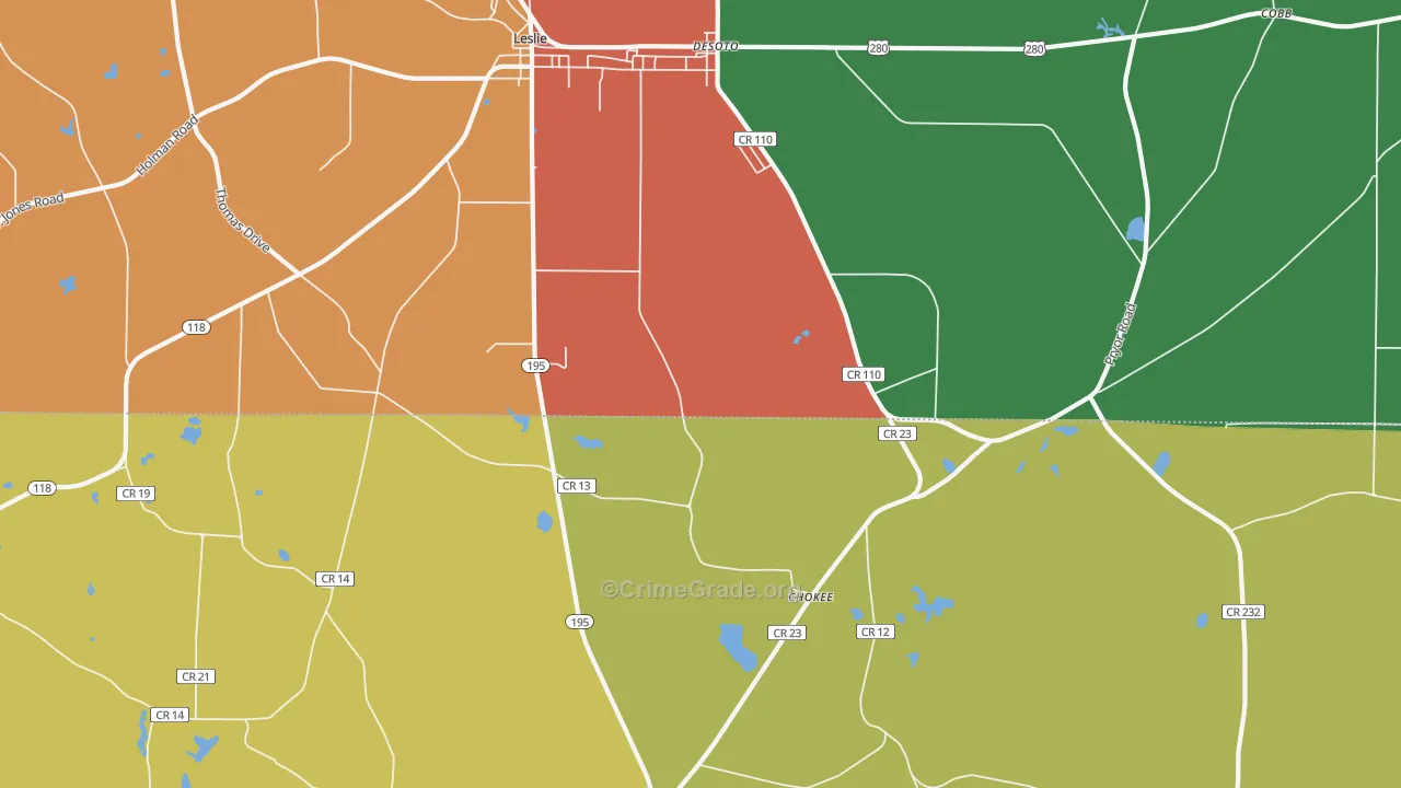 DeSoto, GA Map of Theft Rates