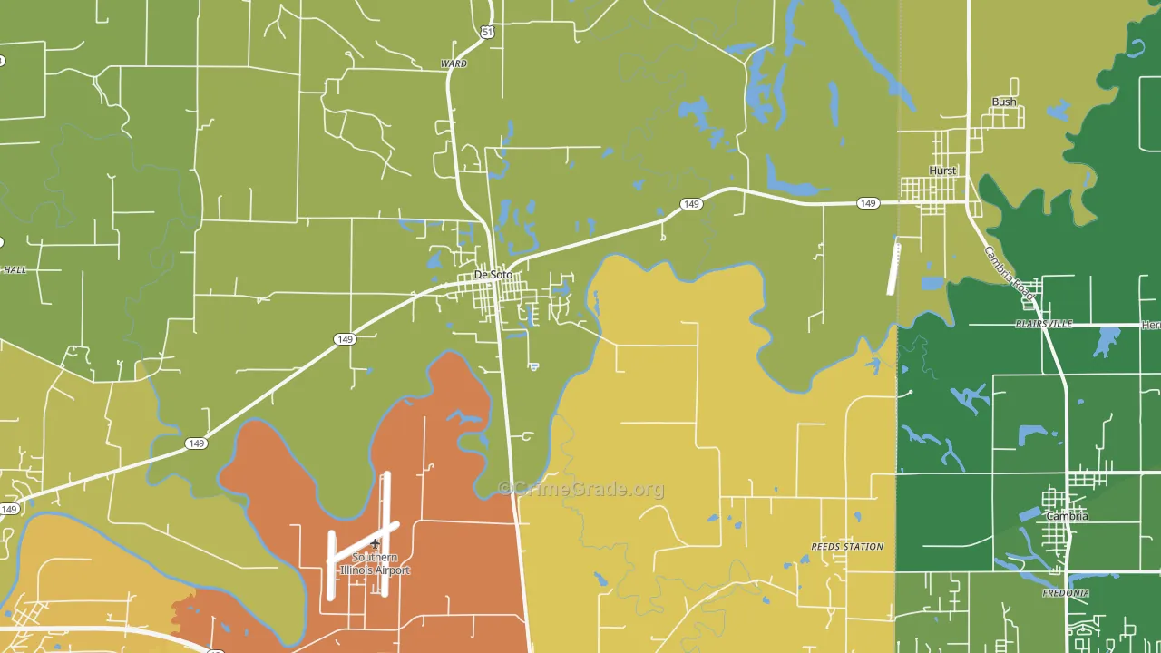 DeSoto, IL Map of Theft Rates