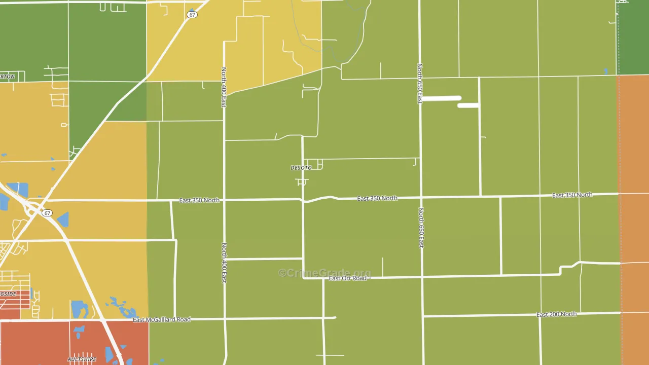 DeSoto, IN Map of Theft Rates
