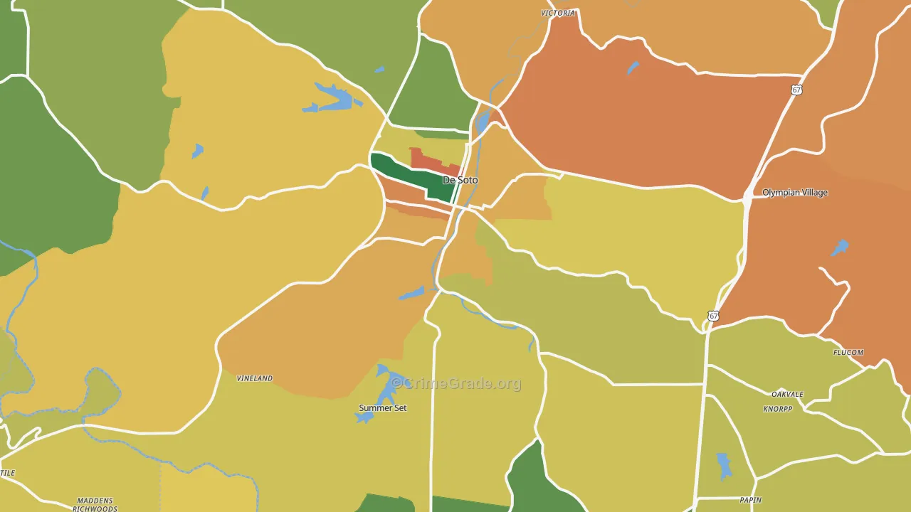 DeSoto, MO Map of Theft Rates