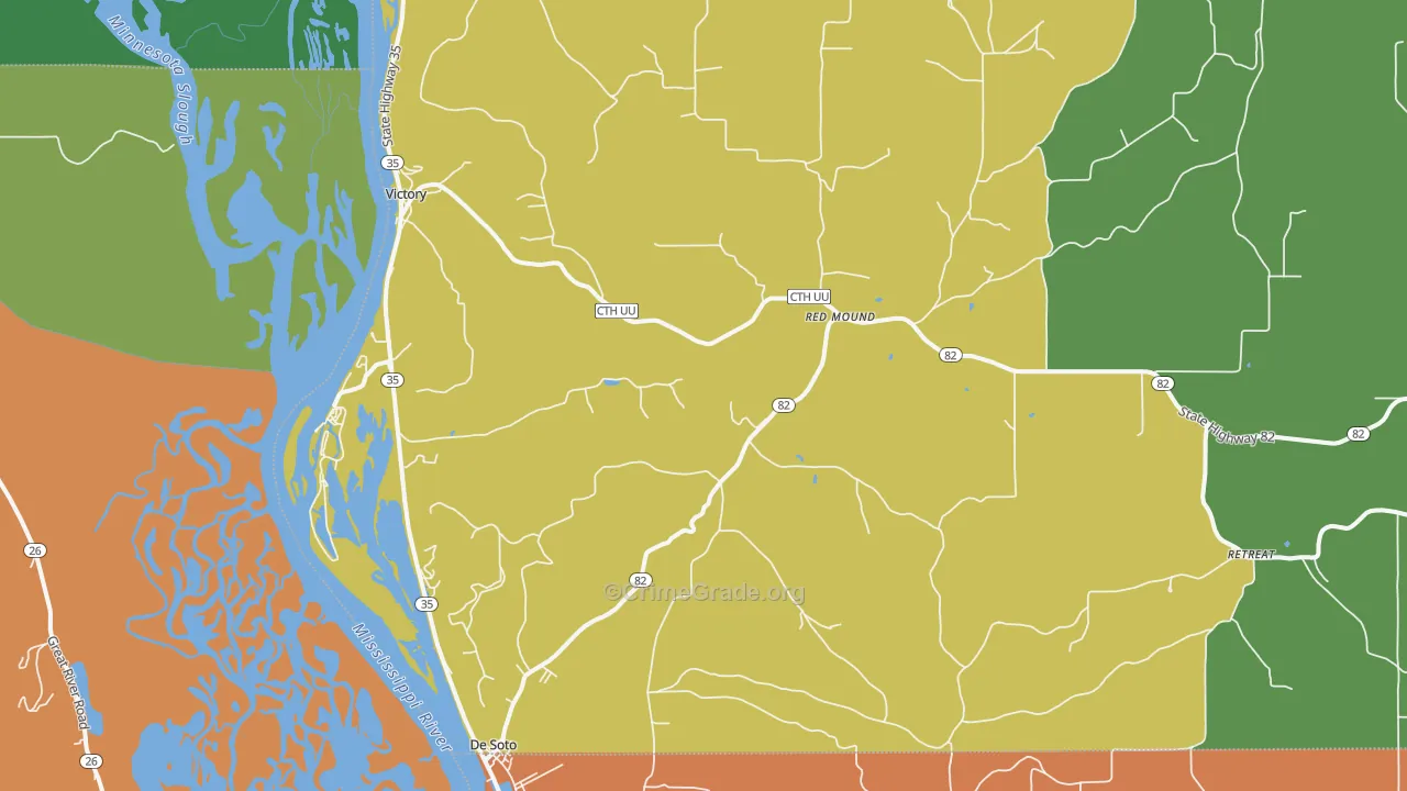 DeSoto, WI Map of Theft Rates